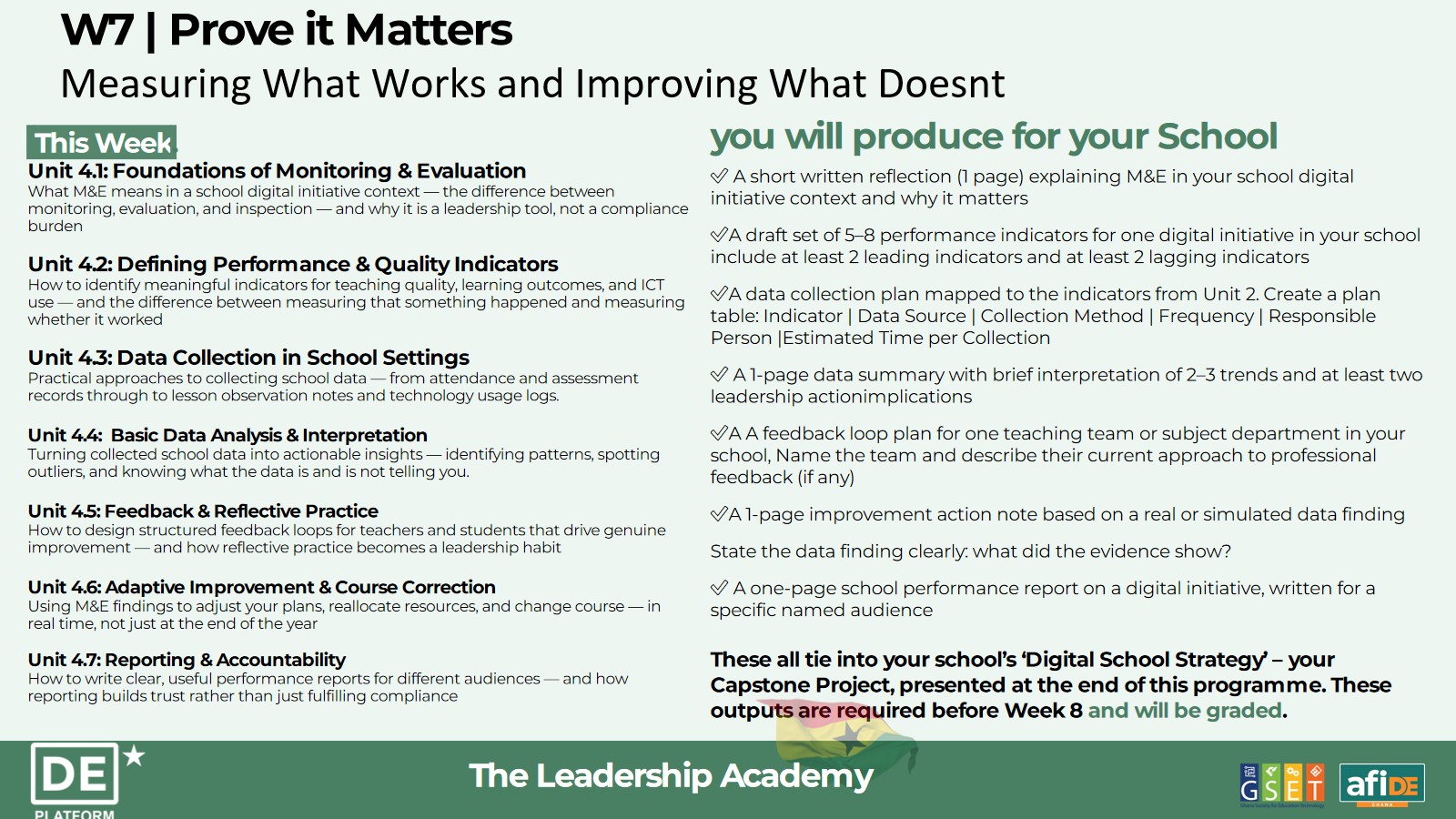 W7 Programme & Learning Flow